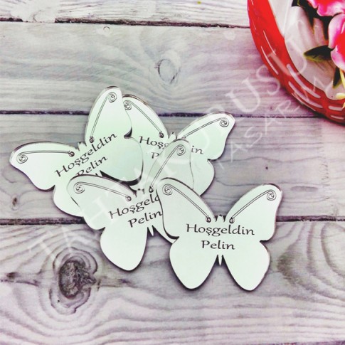 Pleksi ayna lazer kesim Kelebek model 2